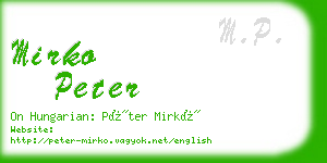 mirko peter business card